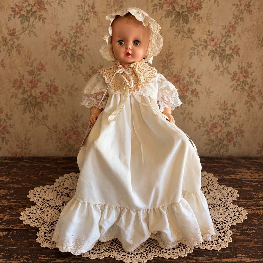 Apex Vintage Baby Doll With Gown And Bonnet